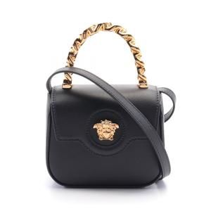 Versace Medusa Handbag Leather Black